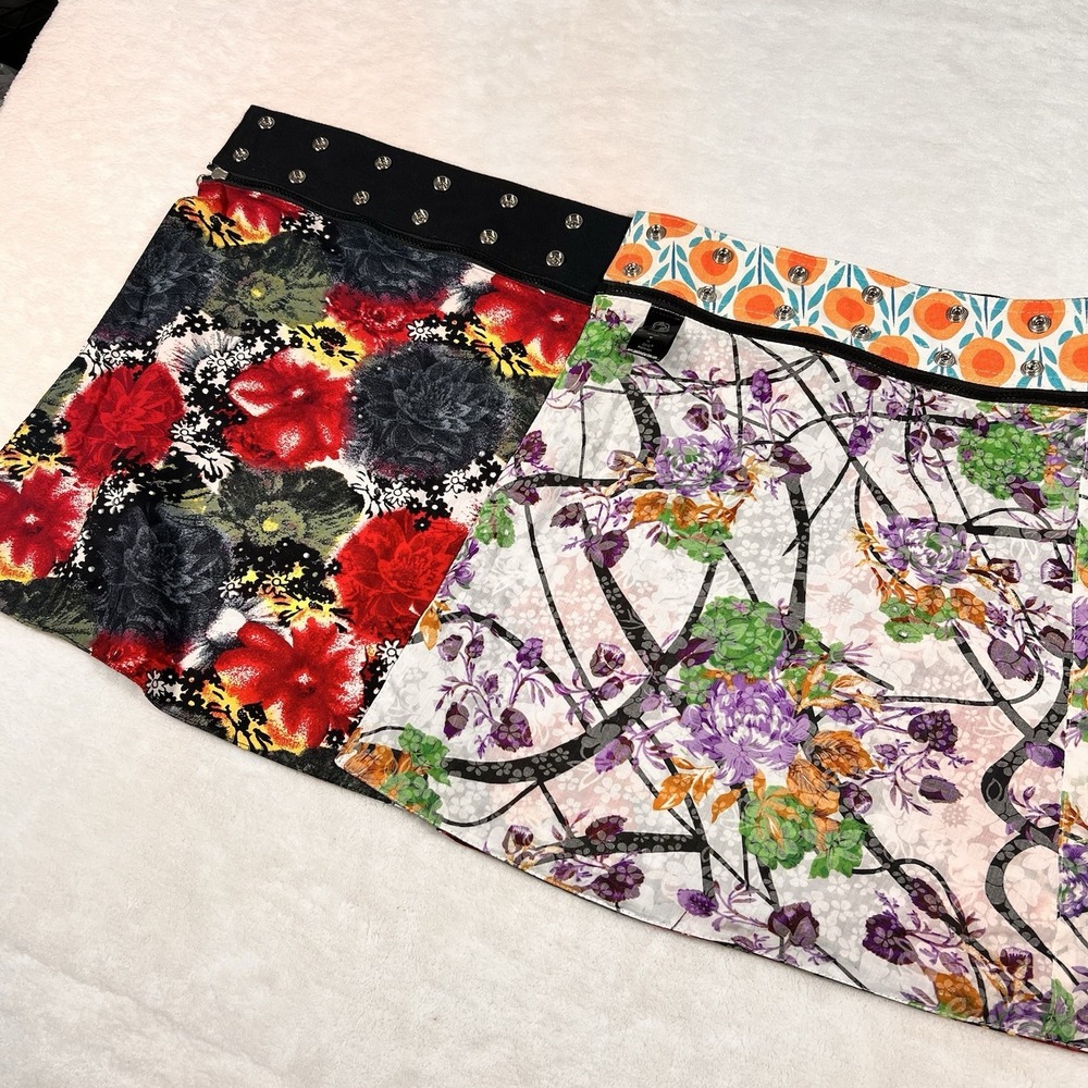 Zand Amsterdam Floral Reversible Wrap‎ Skirt One Size Whimsy Goth